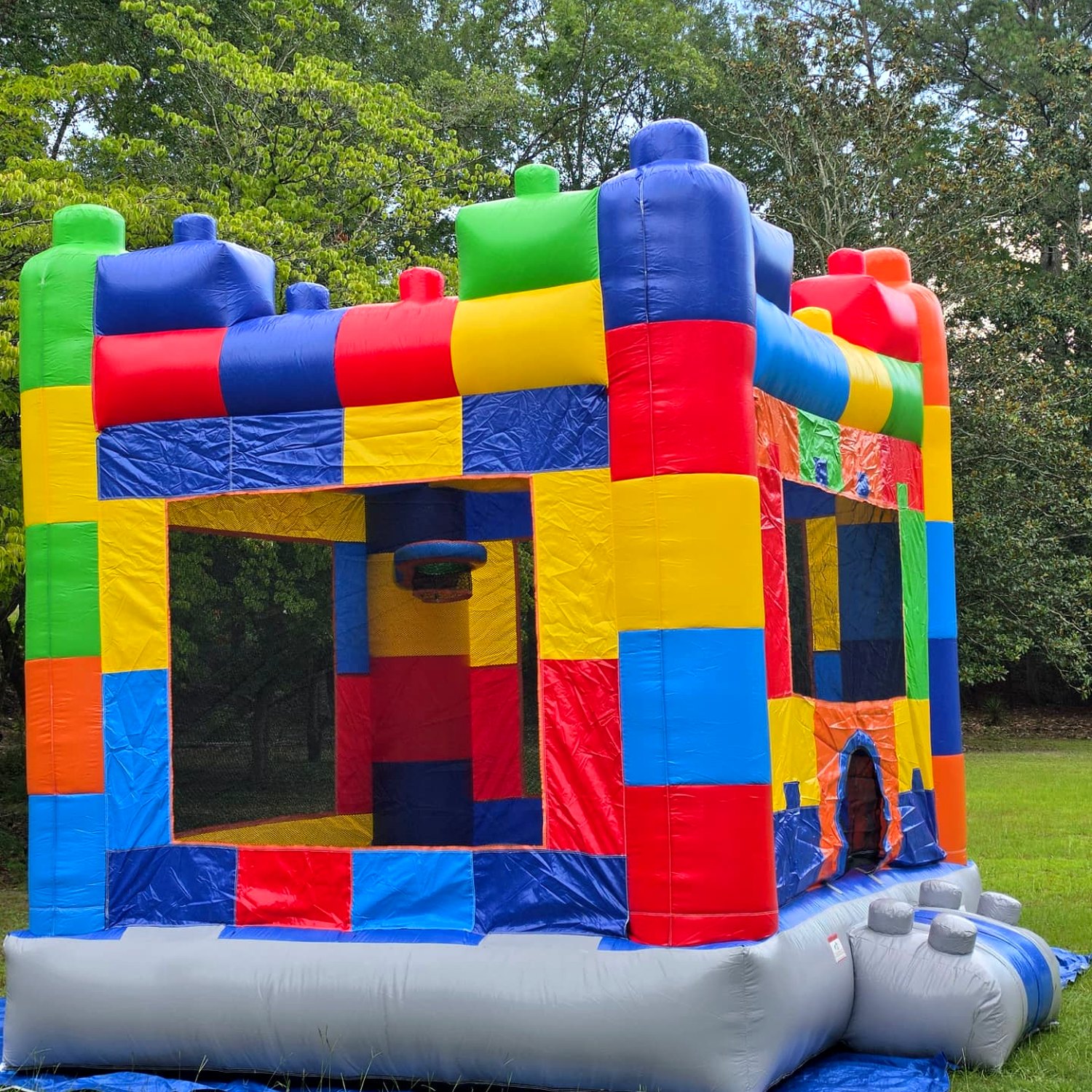 Block Party Bounce House party rental set up for an event in the Swansea SC area